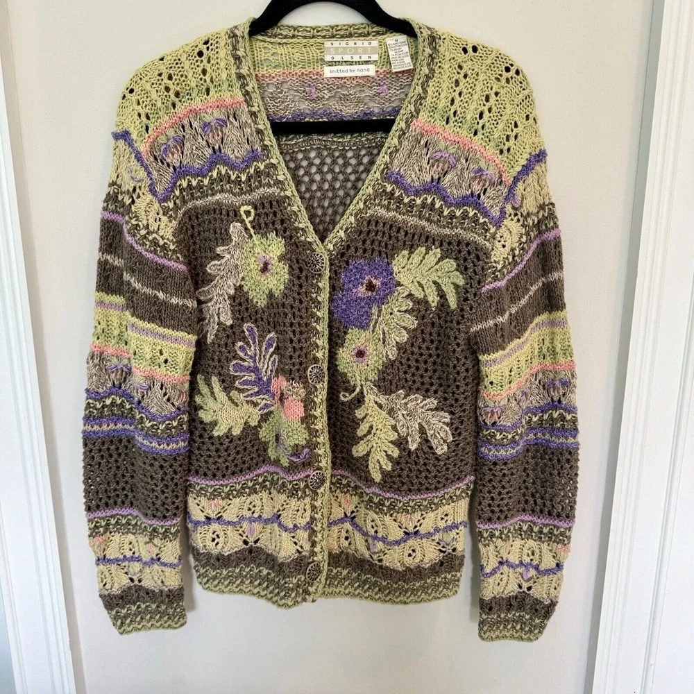 Sigrid Olsen Multicolor Knit Cardigan - Picture 1 of 6